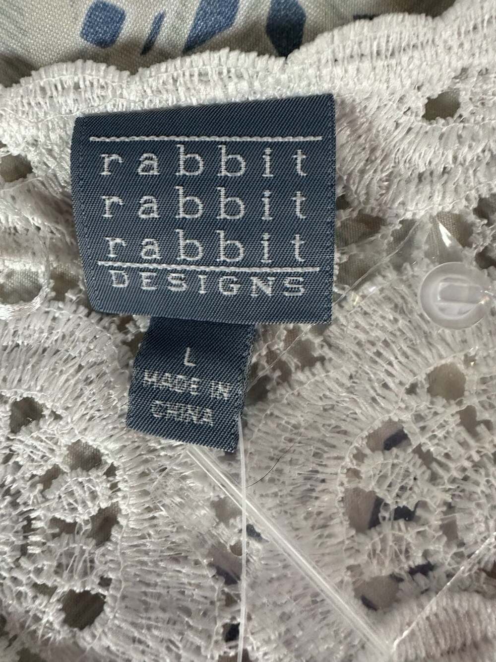 Rabbit Rabbit Rabbit Designs White Geometric Lace Cardigan - Picture 2 of 9